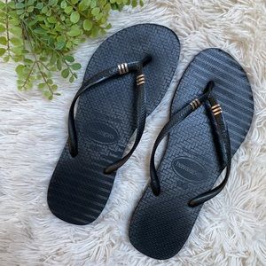 Havaianas Flip Flops 💗 Black & Silver